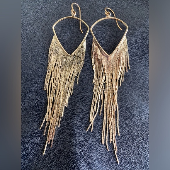 Gold dangle earrings - Picture 1 of 2
